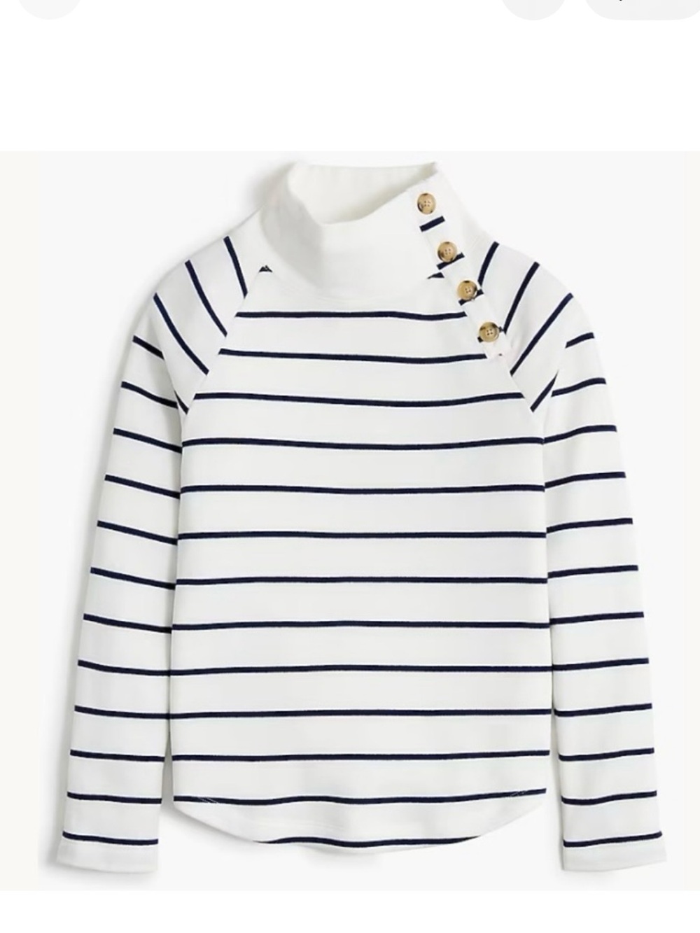 J. Crew Striped Wide Button Collar‎ Pullover Lightweight Sweatshirt Size Small
